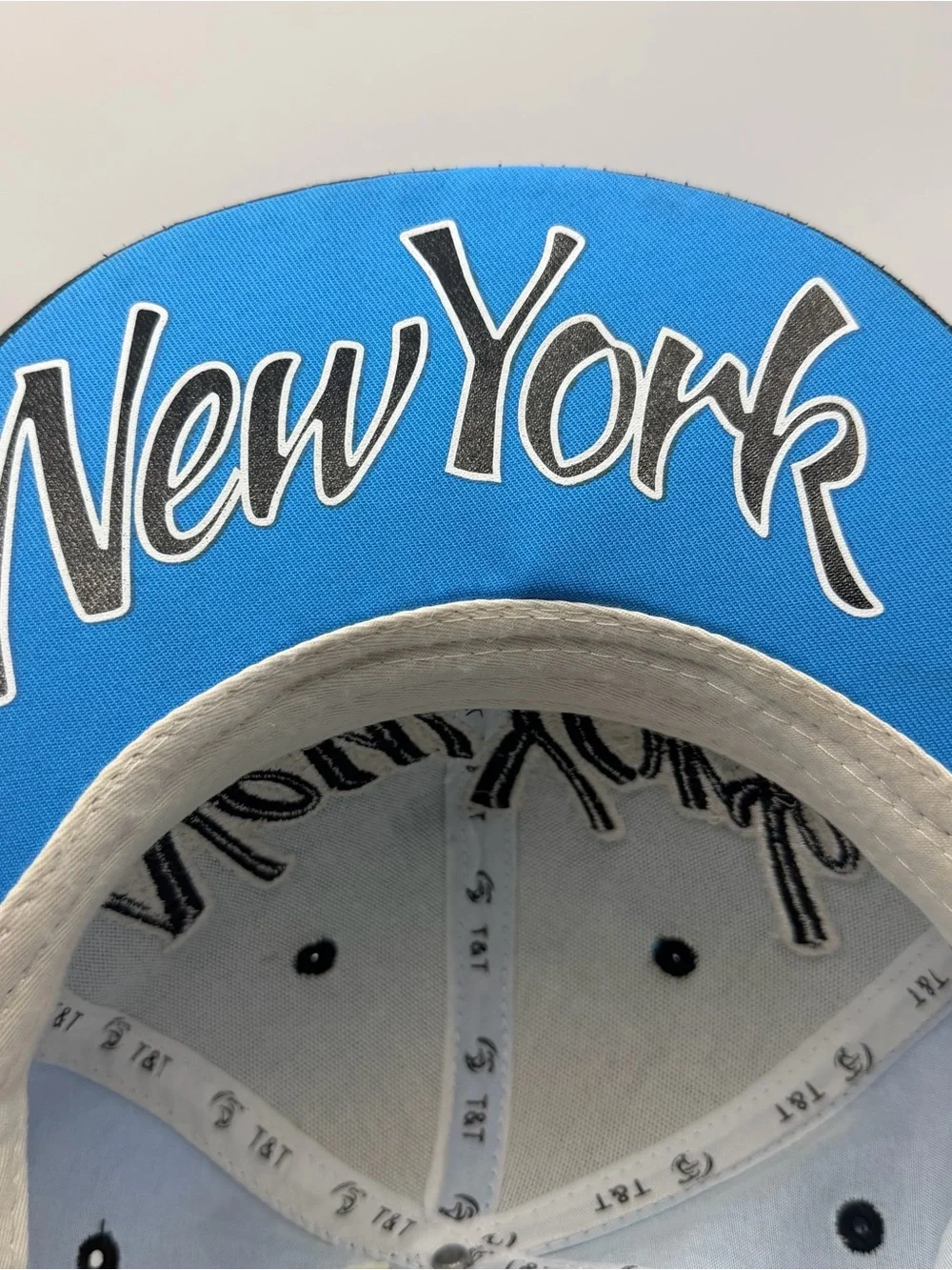 New York City Souvenir Hat Blue Script Embroidered T&T Adjustable Cap NYC